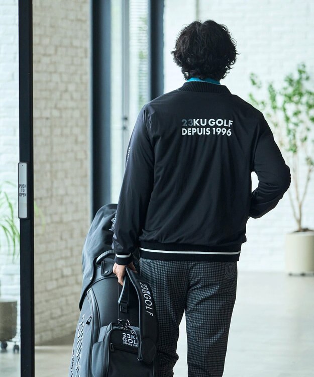 23区GOLF 【MEN】リバーシブルニットブルゾン ブラック系2