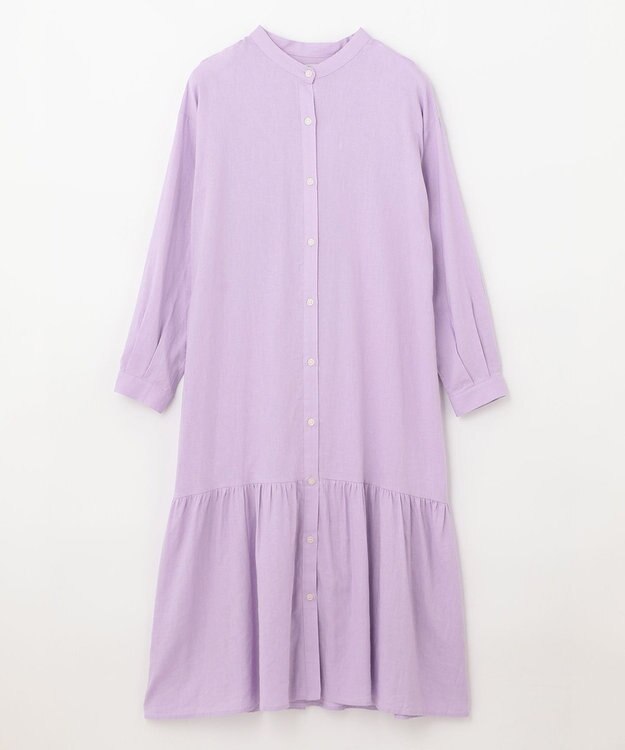 ANY 【洗える】ライトリネンクロス ワンピース パープル