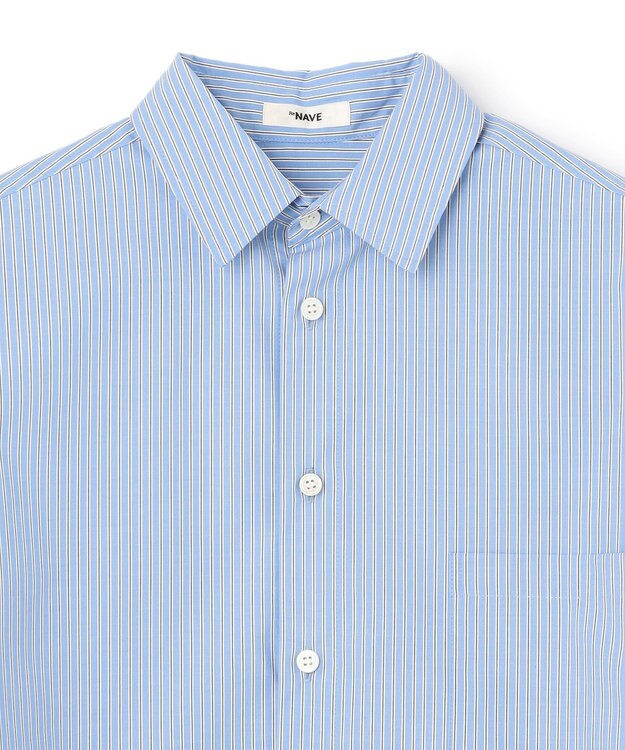 NAVE 【ReNAVE・セットアップ可/洗える/接触冷感/UVケア】コットンポリブロード クロップドシャツ サックスブルー系1