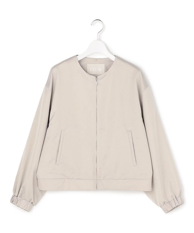 ICB 【2WAY】 ダルグロッシーサテン ボウタイ付きブルゾン トープ