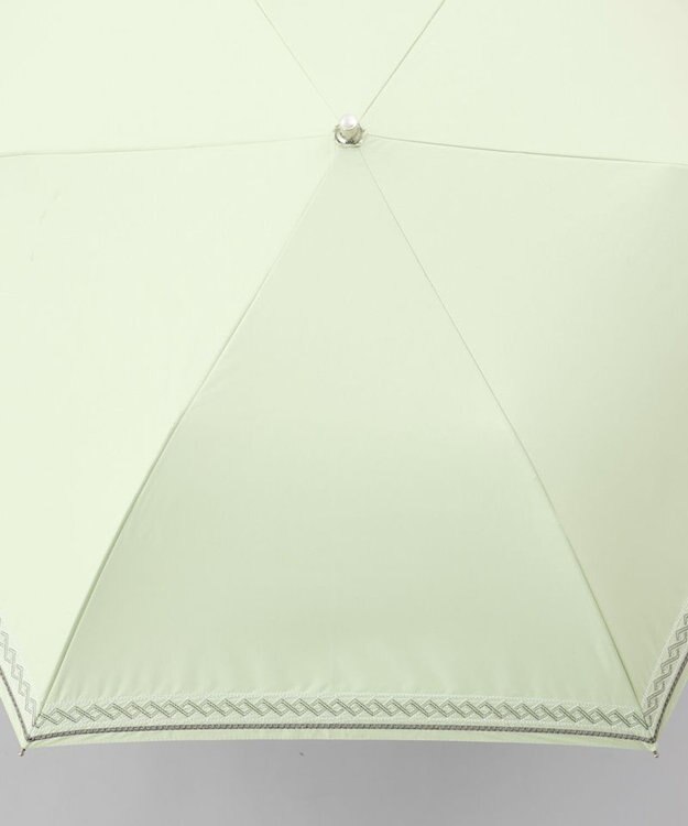 AURORA 【 BLAO（ブラオ）】刺しゅう晴雨兼用傘(折りたたみ傘) ペールグリーン