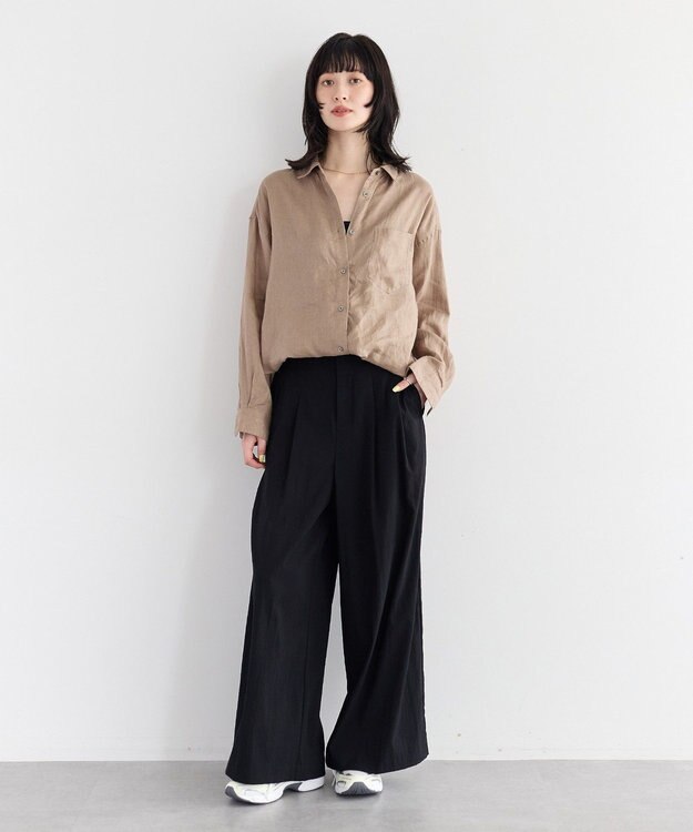 YECCA VECCA ドライタッチストレッチワイドパンツ Black