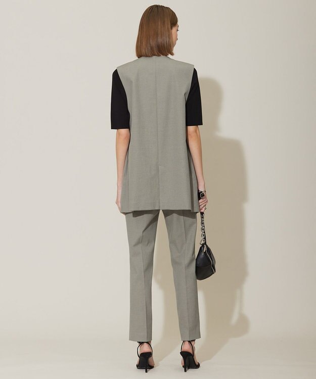 ICB 【接触冷感・UVケア・撥水・洗える】 LooseWeave ノーカラージレ モスグレー系