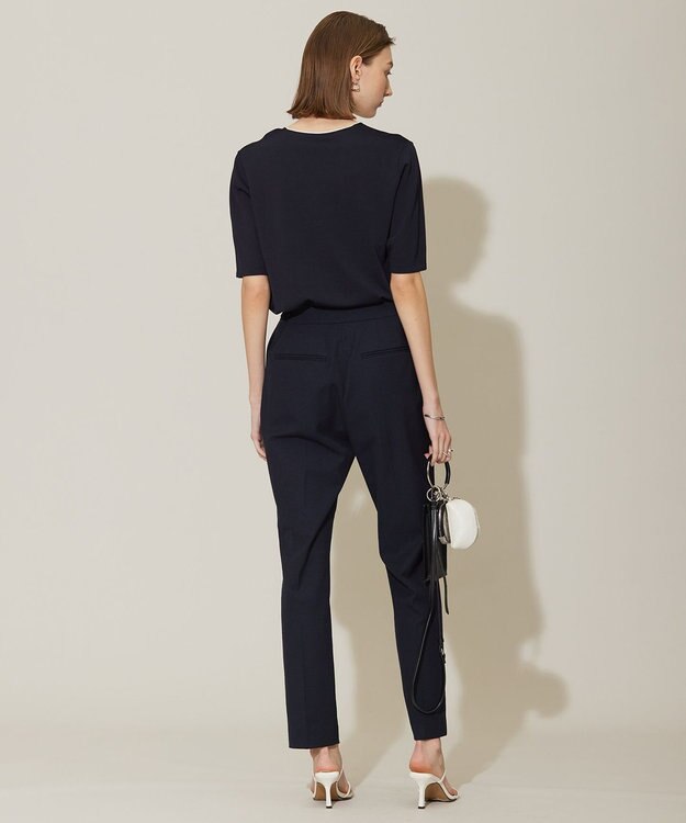 ICB 【WEB限定カラーあり・接触冷感・UVケア・洗える】 シンセティックハイゲージ 半袖ニット ネイビー系