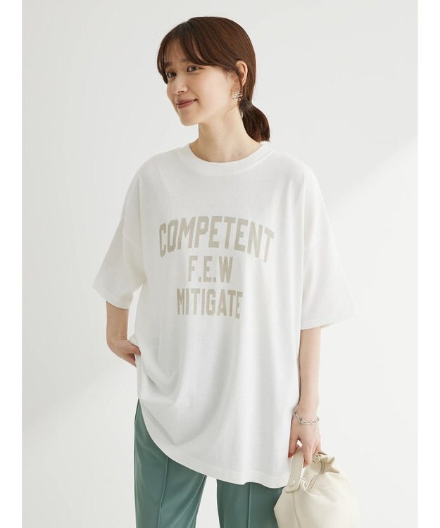 Green Parks カレッジロゴ半袖チュニック White