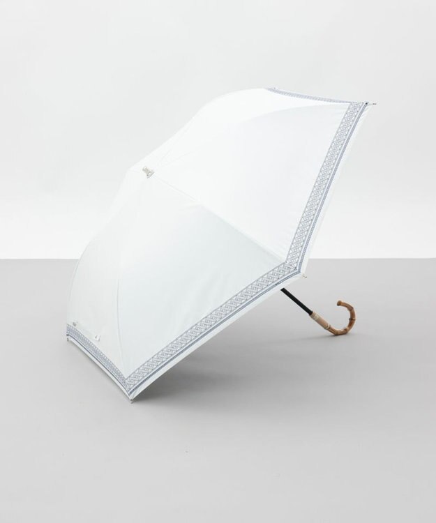 AURORA 【 BLAO（ブラオ）】刺しゅう晴雨兼用傘(折りたたみ傘) ホワイト