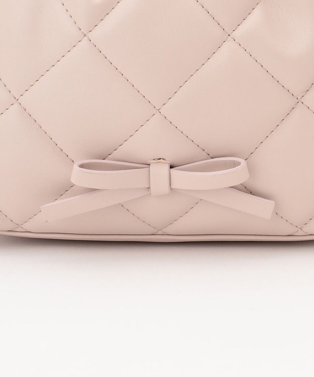 Feroux キルティング＆エコファー チェーンバッグ ピンク系