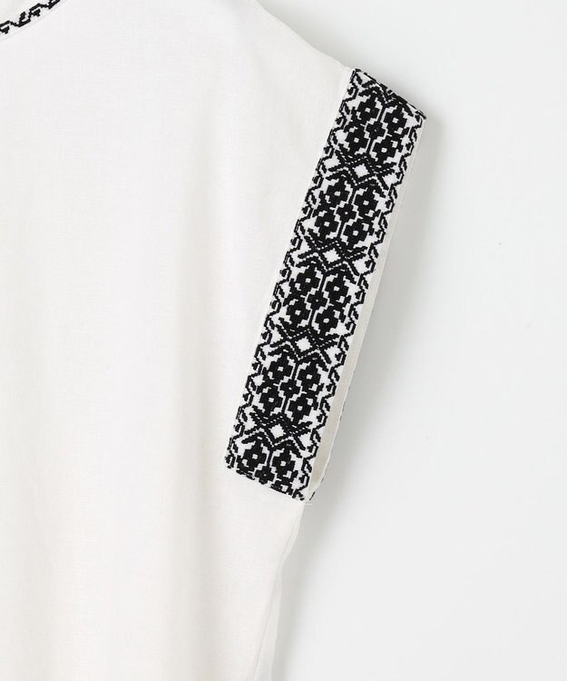 23区 【Indian Factory】コットンフレックス エンブロイダリーブラウス ホワイト系