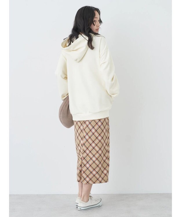 earth music&ecology チェック柄ナロースカート Beige