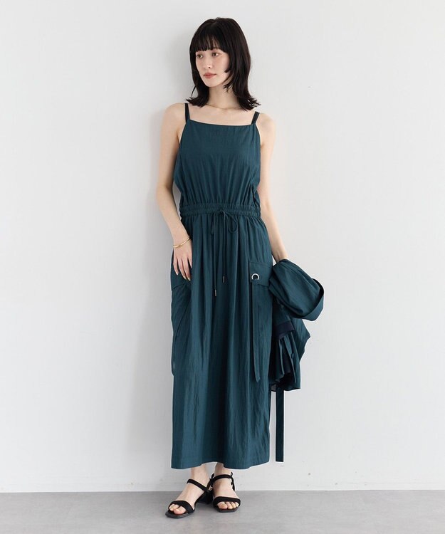 YECCA VECCA 【UVカット/遮熱/接触冷感】COOLカーゴキャミワンピース Blue Green