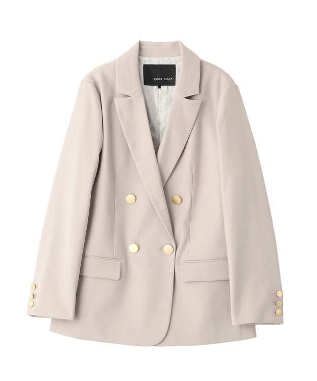 YECCA VECCA 金釦テーラードジャケット Gray Beige