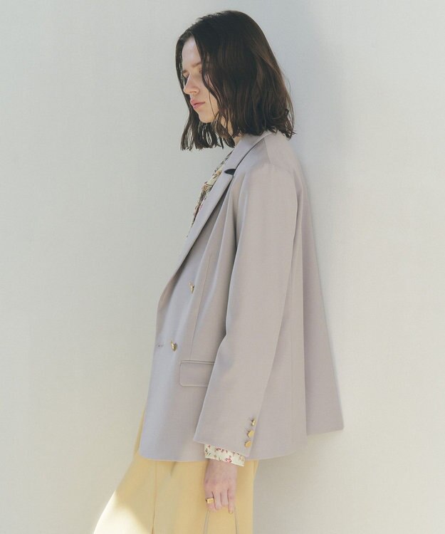 YECCA VECCA 金釦テーラードジャケット Gray Beige