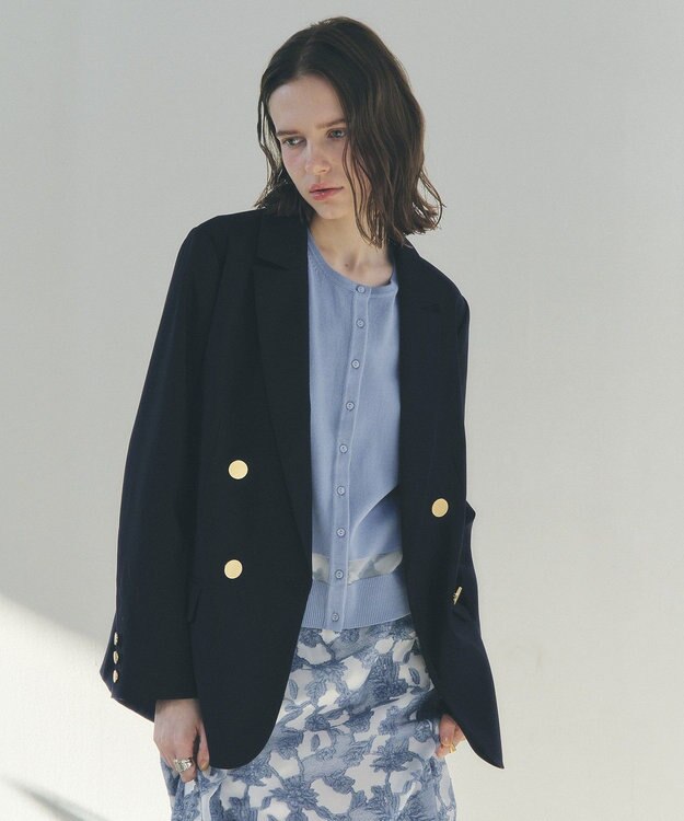 YECCA VECCA 金釦テーラードジャケット Navy