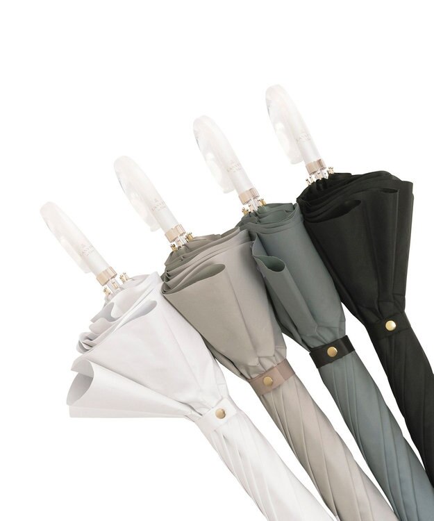 MOONBAT 【一級遮光日傘】LANVIN en Bleu (ランバン オン ブルー)  長傘 フレアフリル 遮光 遮熱 UV キャメル