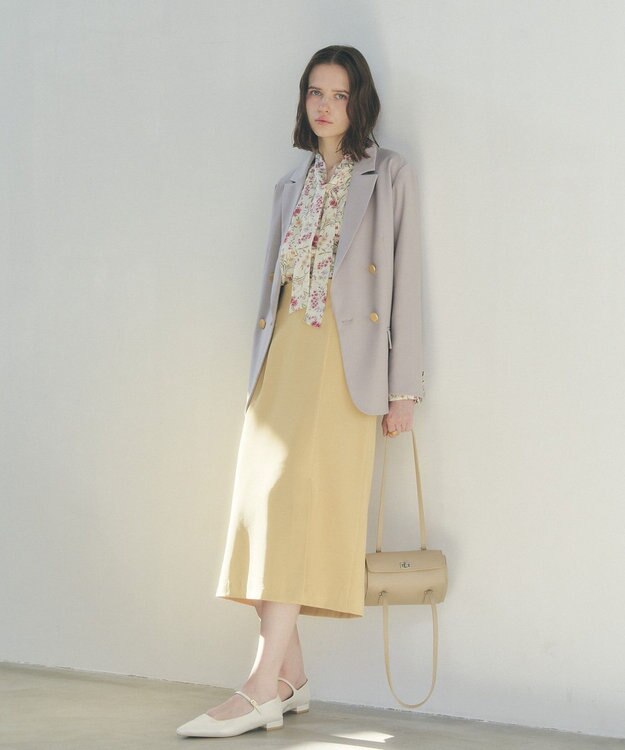 YECCA VECCA 金釦テーラードジャケット Gray Beige