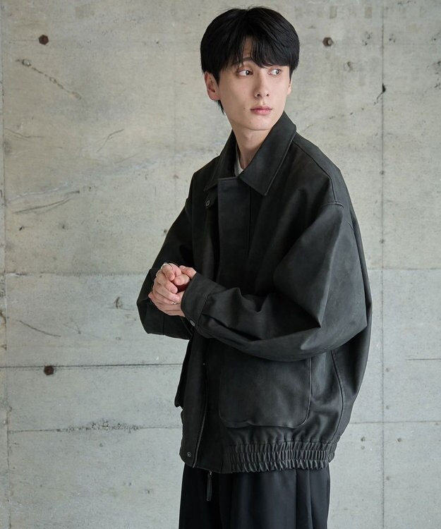 WEGO 【ユニセックス着用ITEM】エコレザー2WAYフライトジャケット 柄1