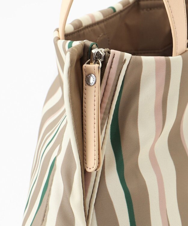 Y'SACCS 【ムック本掲載】ドローイングストライプ　ミニトートバッグ グレージュ