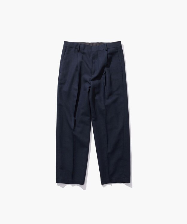 ATON TWIST WOOL LINEN | スタンダードパンツ - UNISEX NAVY