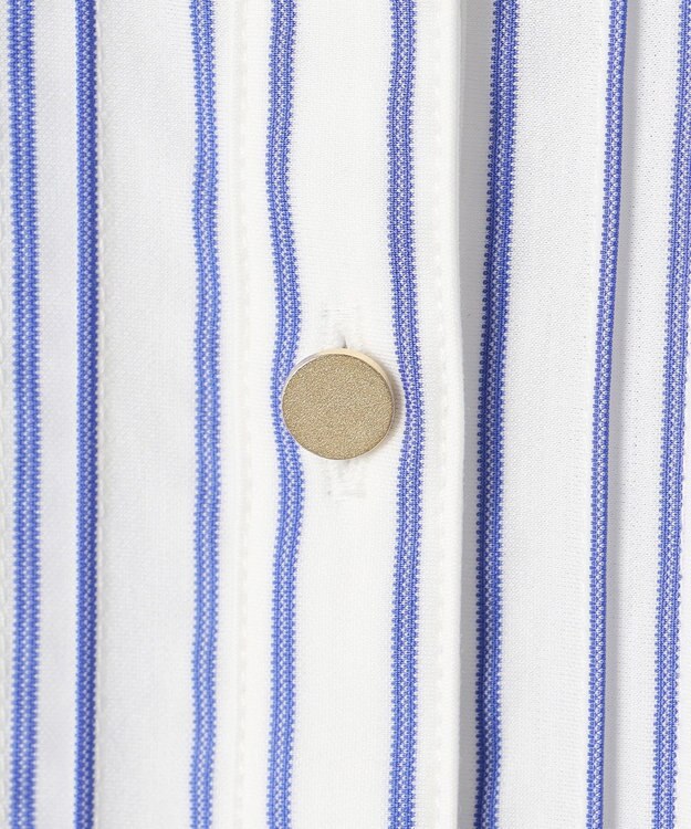 J.PRESS LADIES ストライプジャージー ピンタック カットソー オフベース系