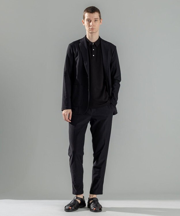 JOSEPH HOMME 新型【オリジナル素材/シワになりにくい】ライトタックジャージー　ポロシャツ ブラック系