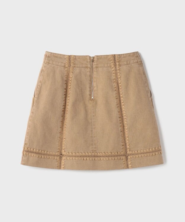GRACE CONTINENTAL ラインembミニスカート キャメル
