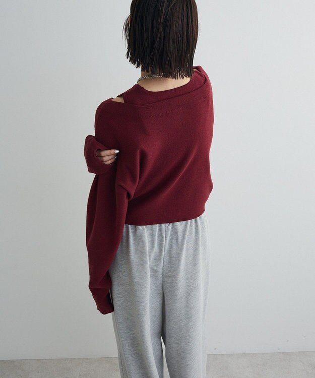 Green Parks SET2点Zipニットカーディガン+アメスリタンク Bordeaux