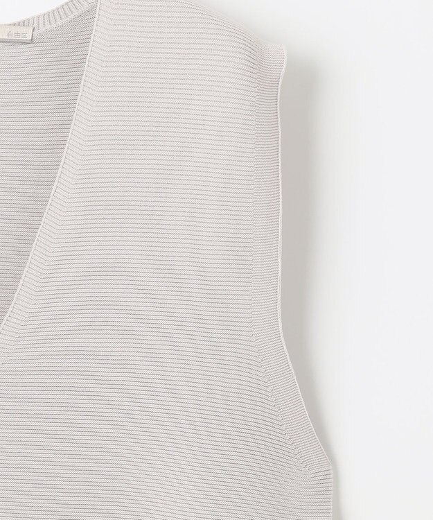 自由区 【洗える】コットンストレッチホールガーメント ベスト ライトグレー系