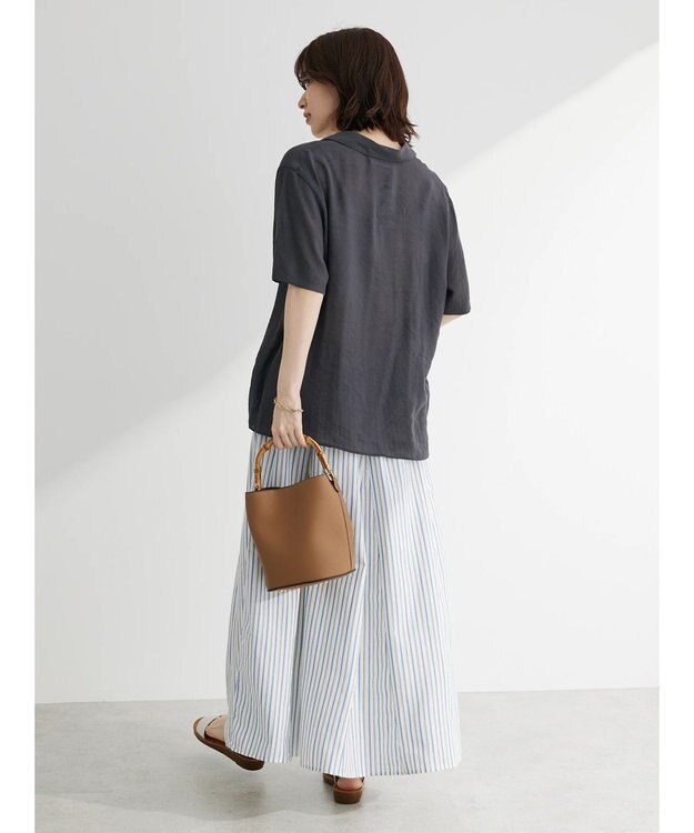 Green Parks ゆったり開襟シャツ Charcoal Gray