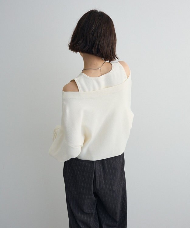 Green Parks SET2点Zipニットカーディガン+アメスリタンク Ivory