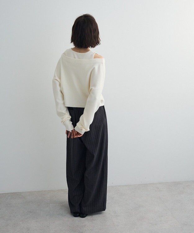 Green Parks SET2点Zipニットカーディガン+アメスリタンク Ivory