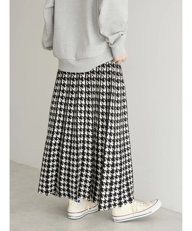 AMERICAN HOLIC ニットプリーツライクチェックスカート Hounds Tooth