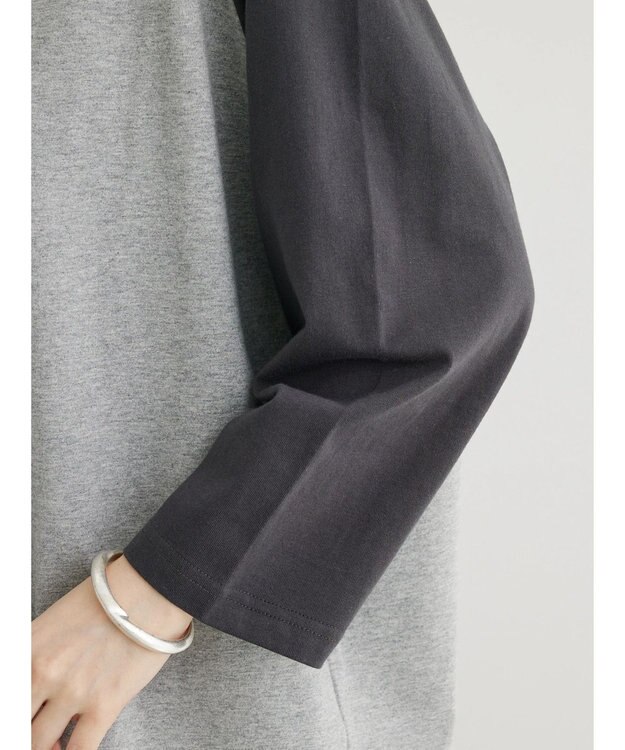 Green Parks ・Ｄｏｕｂｌｅ　Ｆｌａｇｓ　ラグラン７分袖Ｔシャツ Charcoal Gray