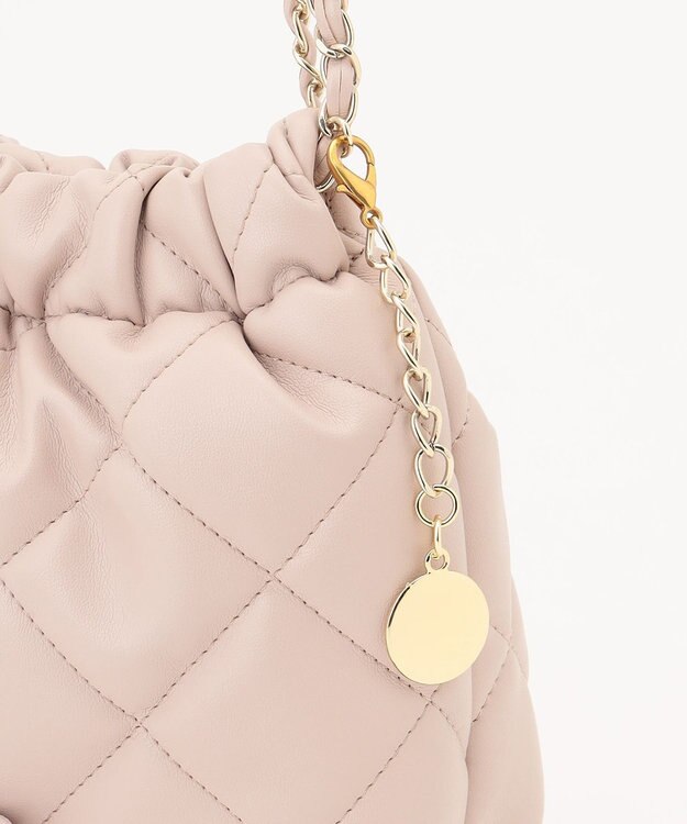 Feroux キルティング＆エコファー チェーンバッグ ピンク系