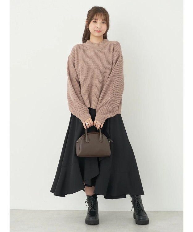 earth music&ecology マットベロアモールプルオーバー Mocha