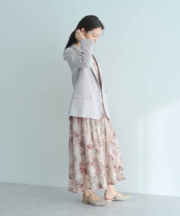 YECCA VECCA 金釦テーラードジャケット Gray Beige