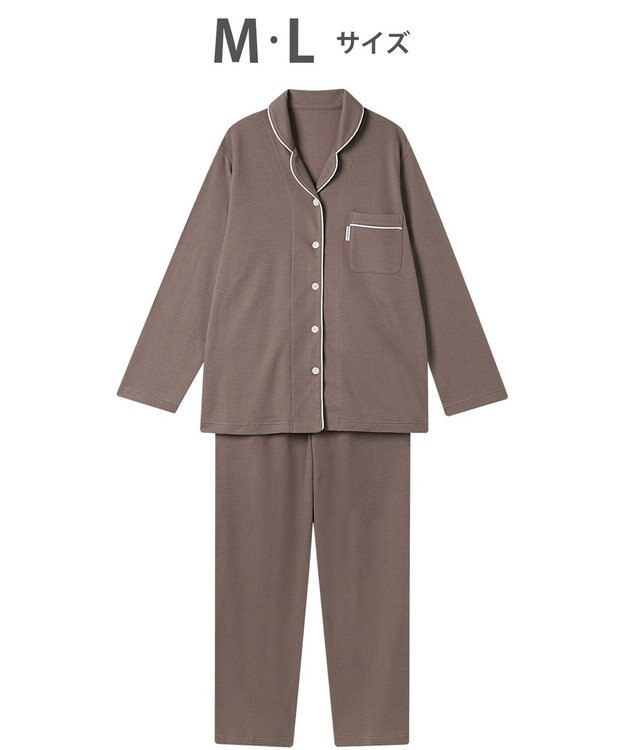 ワコール／睡眠科学 パジャマ 長袖・長ズボン 希少な超長綿「天綿（R）」パジャマ YDX525 睡眠科学／ワコール ブラウン