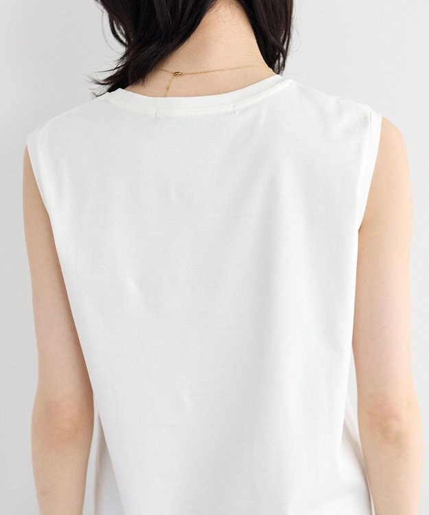 YECCA VECCA コットンスムースノースリーブトップス Off White