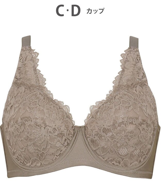 Wing ブラジャー ワイヤーが痛くなりにくい 綿混(カップ肌側・バック) フルカップブラ NB2704 ウイング／ワコール ブラウン