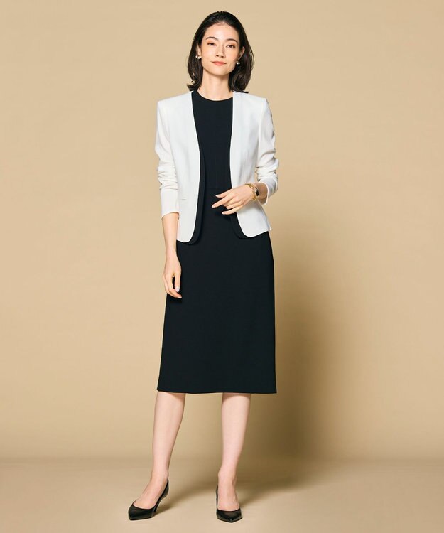 BEIGE， CINDY / ダブルカラージャケット White×Black