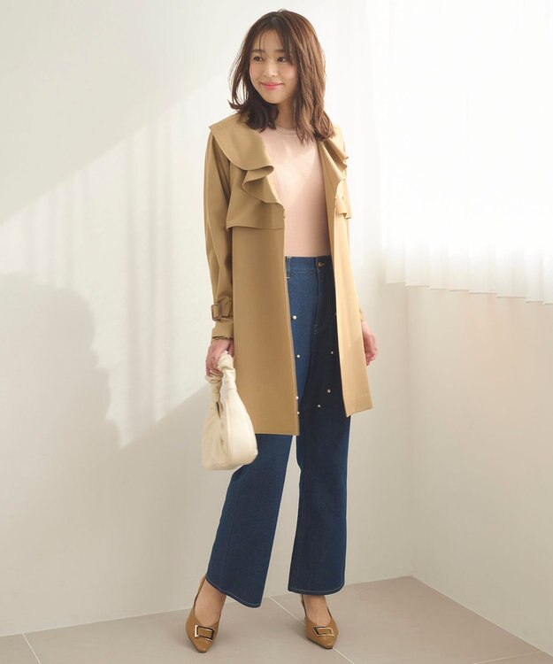 Feroux ランダムパールデニム パンツ ネイビー系