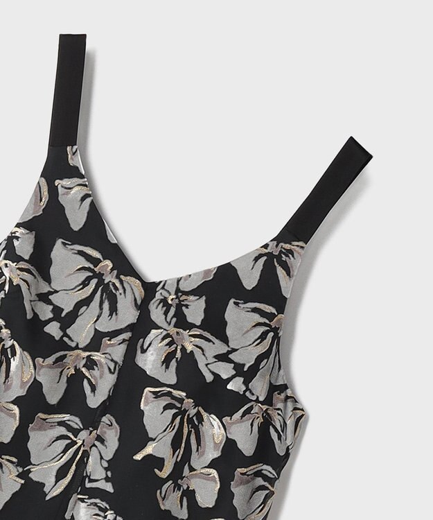 GRACE CONTINENTAL リボンオパールドレス ブラック