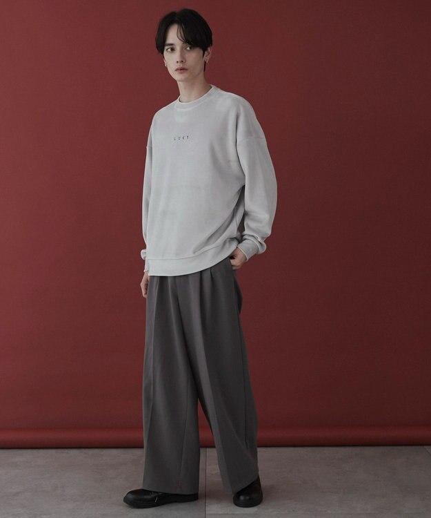 WEGO 【ユニセックス着用ITEM】マイクロシャギーワンポイントプルオーバー ライトグレー