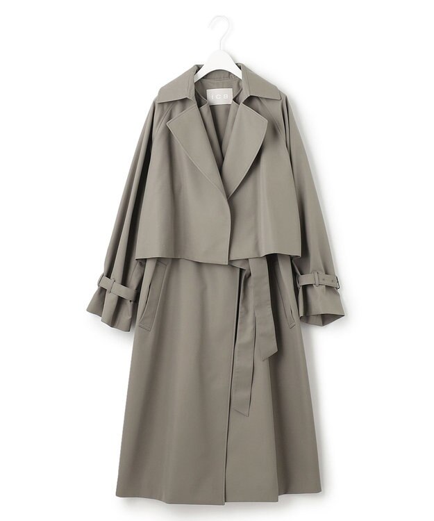 ICB L T/Cシャンブレーツイル 3WAYコート アッシュカーキ系