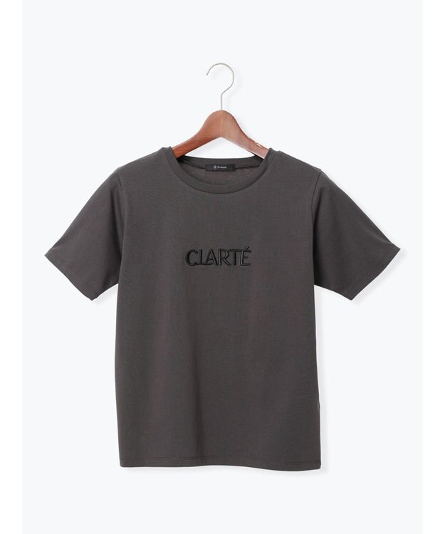 Te chichi ウレタン刺繍ロゴスタンダードTシャツ チャコールグレー