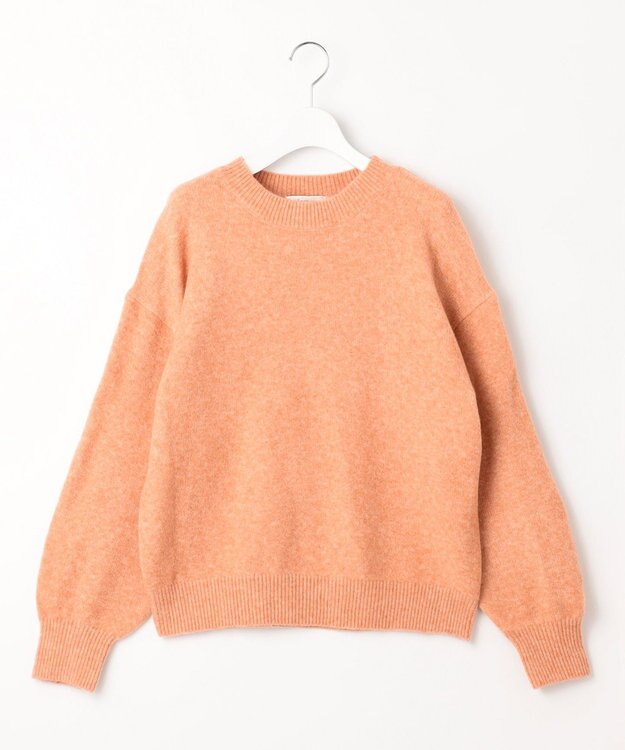 Feroux 【洗える】クルーネックニット プルオーバー ライトオレンジ系