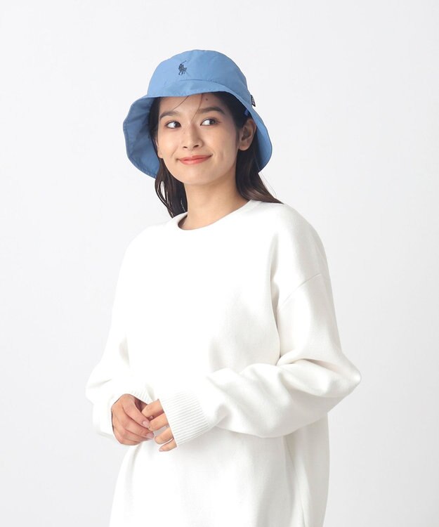 MOONBAT POLO RALPH LAUREN レインハット POLO PONY 撥水 ポケッタブル スカイブルー