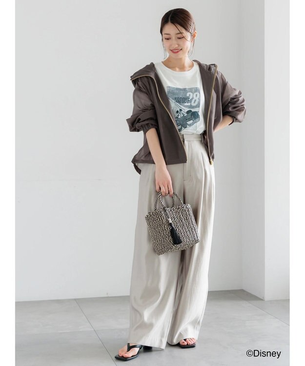 Te chichi 【Disney】MICKEY/フロントプリントTシャツ ブラック