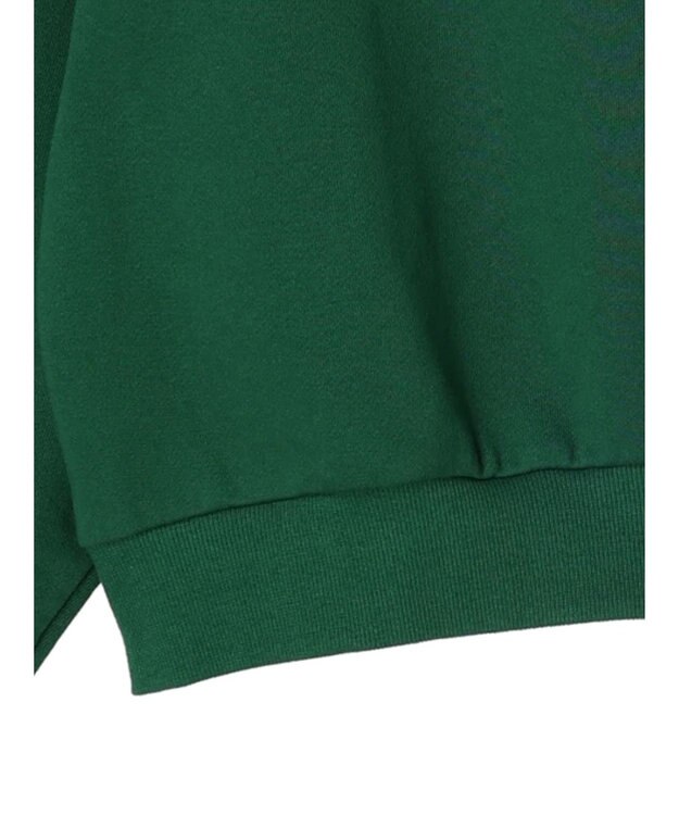 earth music&ecology ハーフＺＩＰサークルロゴ刺繍裏毛プルオーバー Green