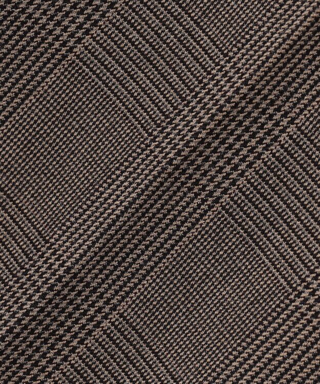 ANY L 【洗濯機可/ストレッチ/ウエストゴム/裏起毛】マルチファンクションストレッチチェックワイドパンツ ブラウンチェック