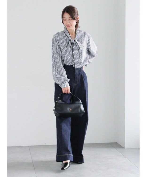 Te chichi パターンアソートボウタイブラウス《2026 spring catalog item》 ブルー